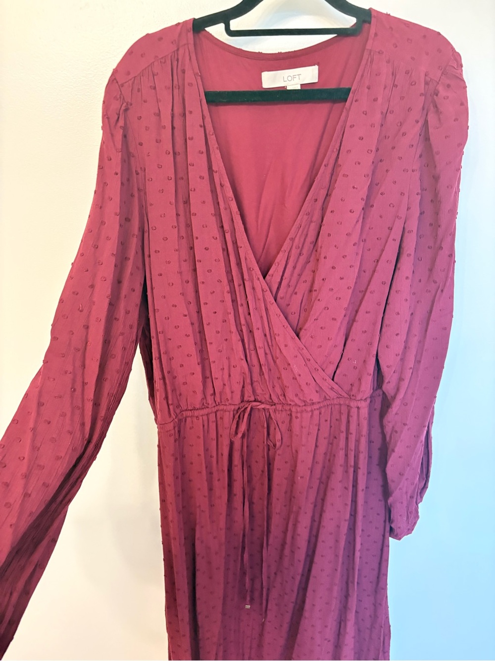 LOFT Wrap Midi Dress with Tie Waist